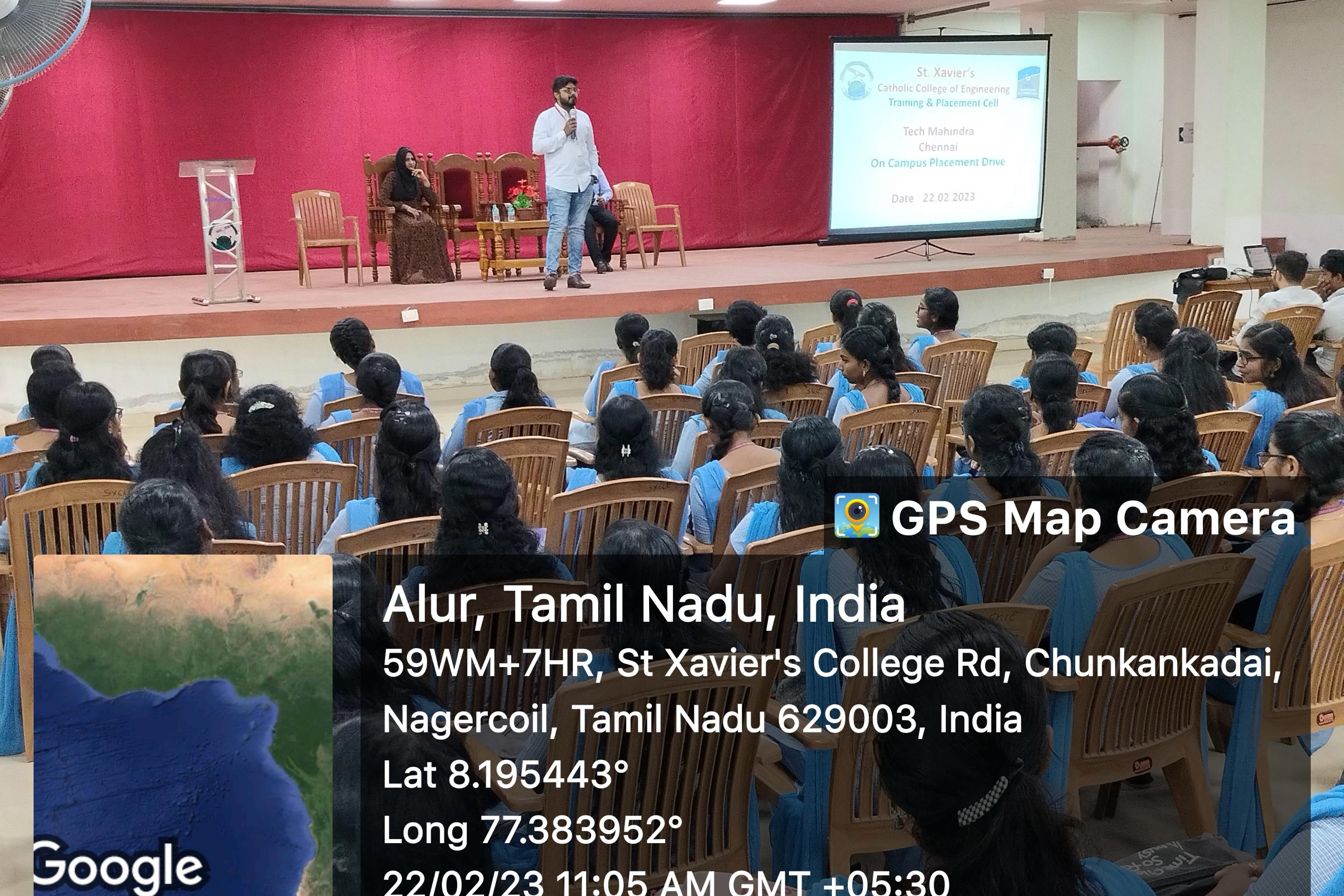 Tech Mahindra - ON CAMPUS PLACEMENT DRIVE on 22.02.2023
           